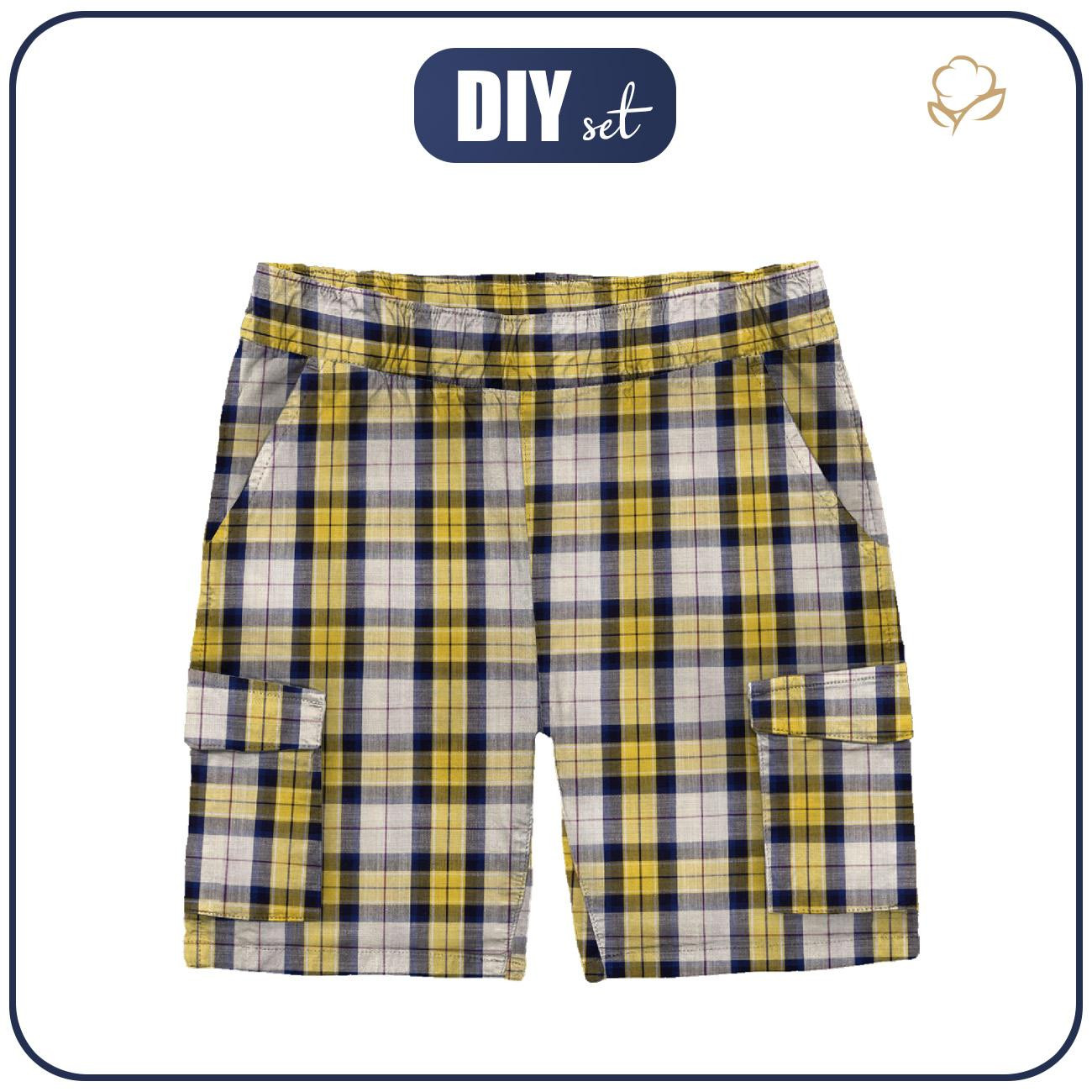 KID`S CARGO SHORTS - COLORFUL CHECK - sewing set