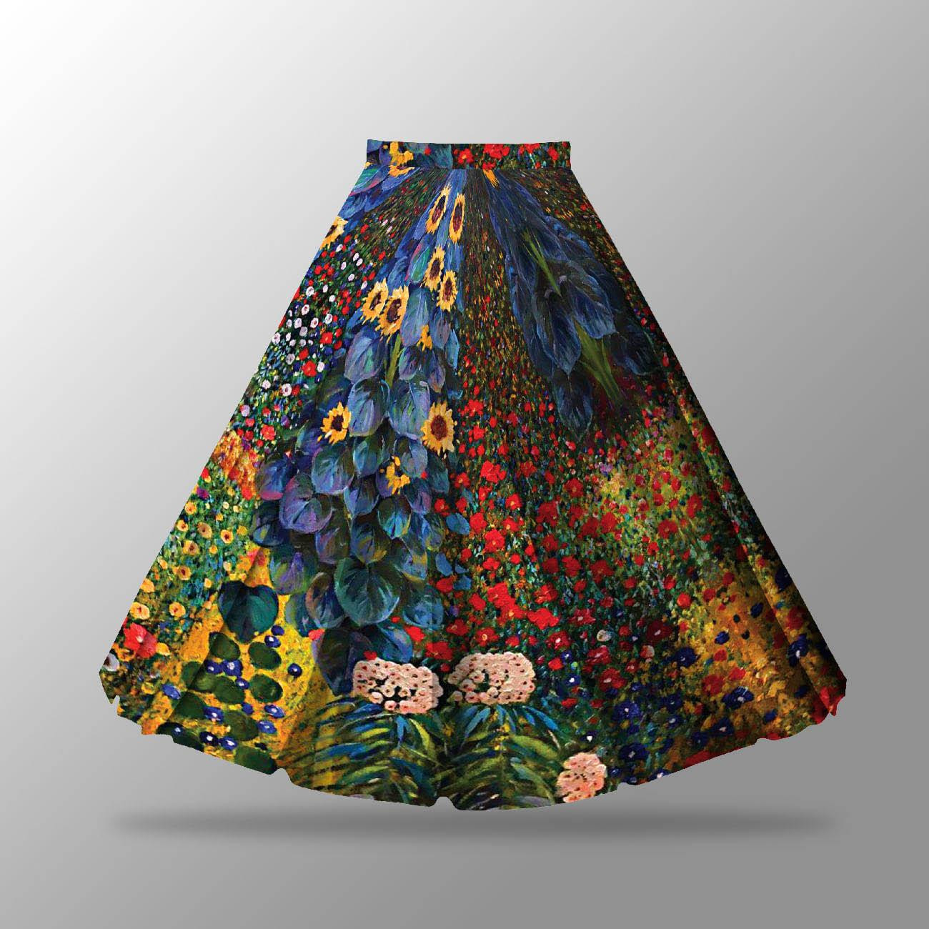 FARM GARDEN WITH SUNFLOWERS (Gustav Klimt) - skirt panel "MAXI"