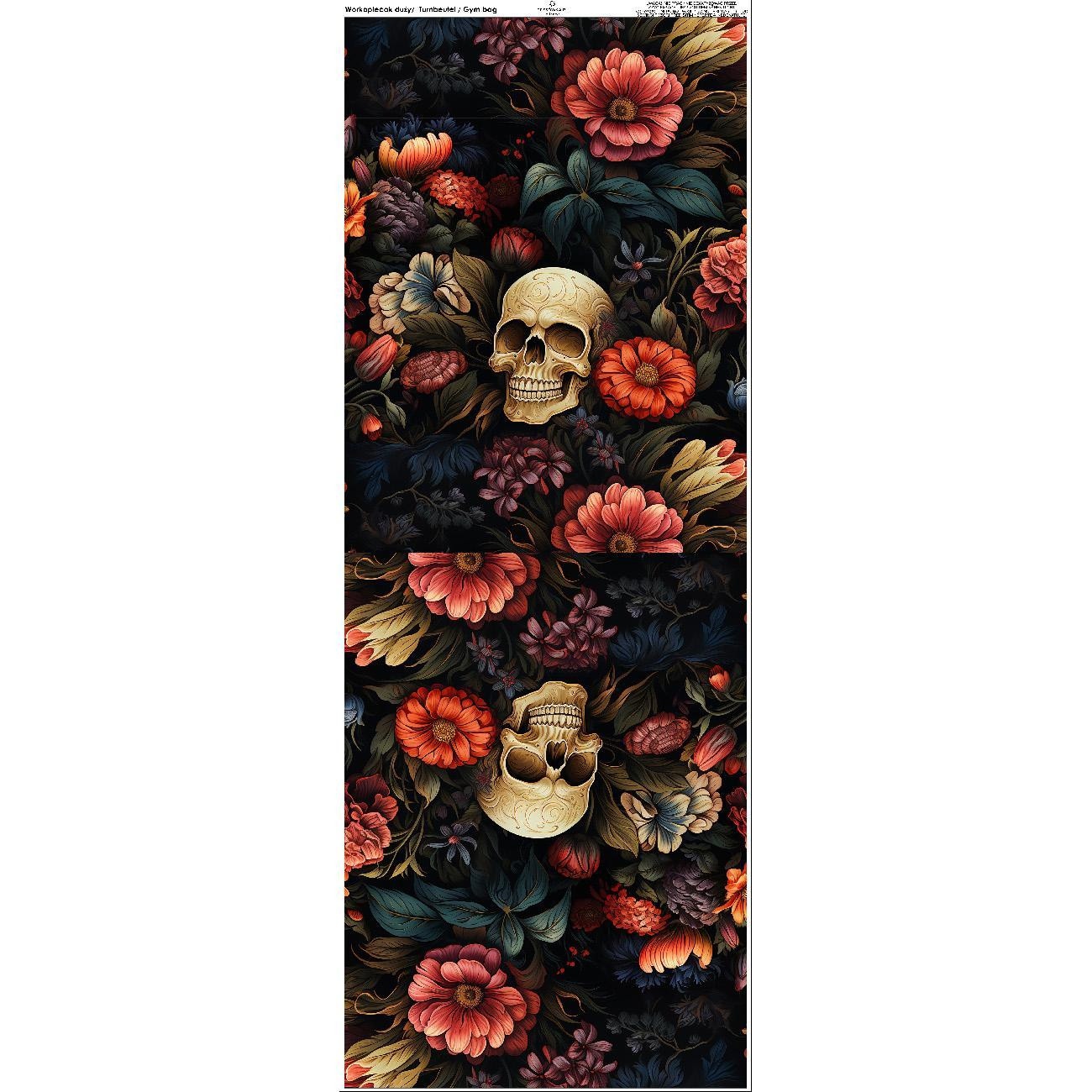 GYM BAG - FLOWERS AND SKULL - small