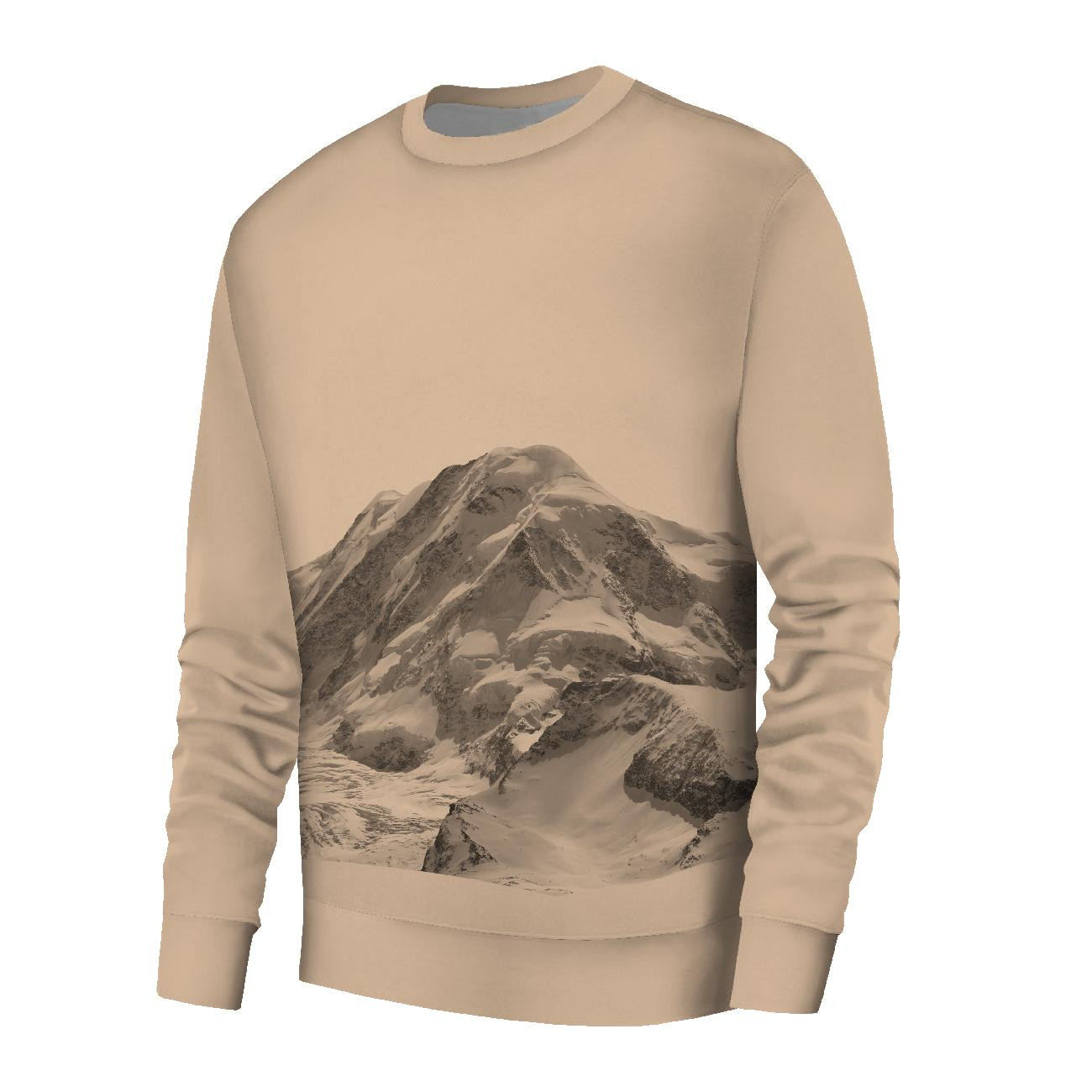 MEN’S SWEATSHIRT (OREGON) BASIC - MOUNTAINS / HAZELNUT / beige - sewing set
