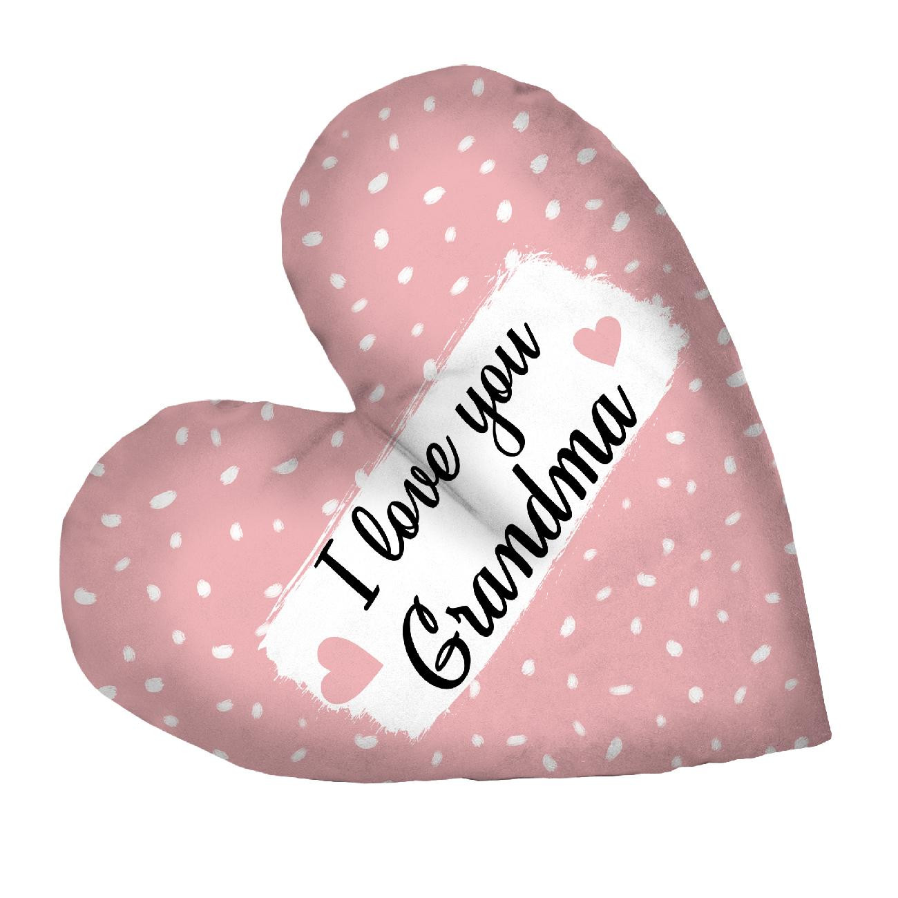 DECORATIVE PILLOW HEART - I love you Grandma / pink
