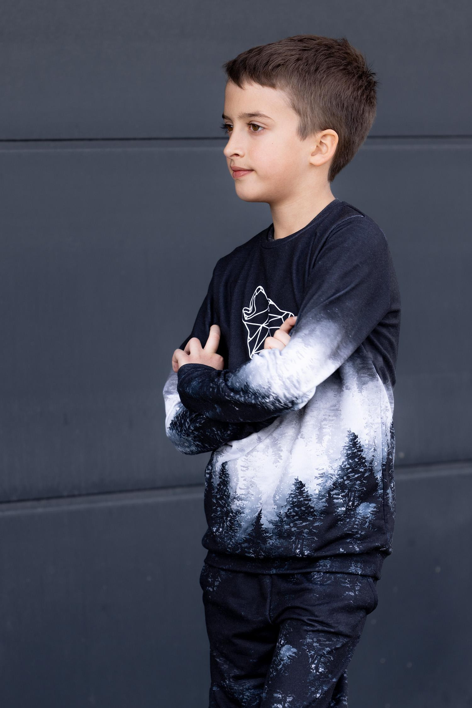 Children's tracksuit (MILAN) - MISTY MANDALA / FORREST OMBRE - sewing set