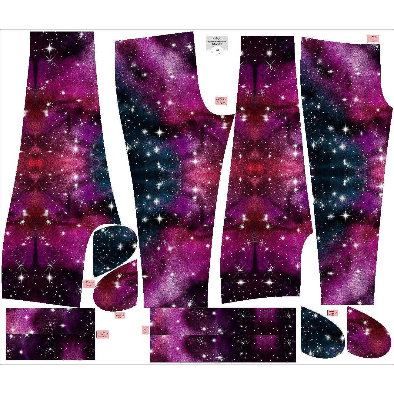 WOMEN'S JOGGERS (NOEMI) - WATERCOLOR GALAXY PAT. 8 - sewing set