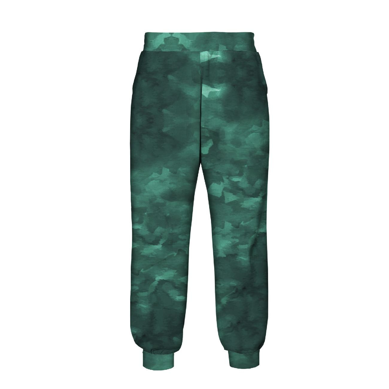 WOMEN'S JOGGERS (NOEMI) - CAMOUFLAGE pat. 2 / bottled green - sewing set