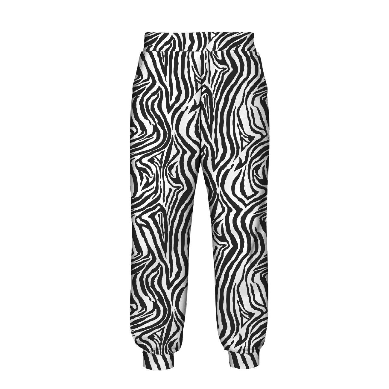 WOMEN'S JOGGERS (NOEMI) - ZEBRA / black-white - sewing set