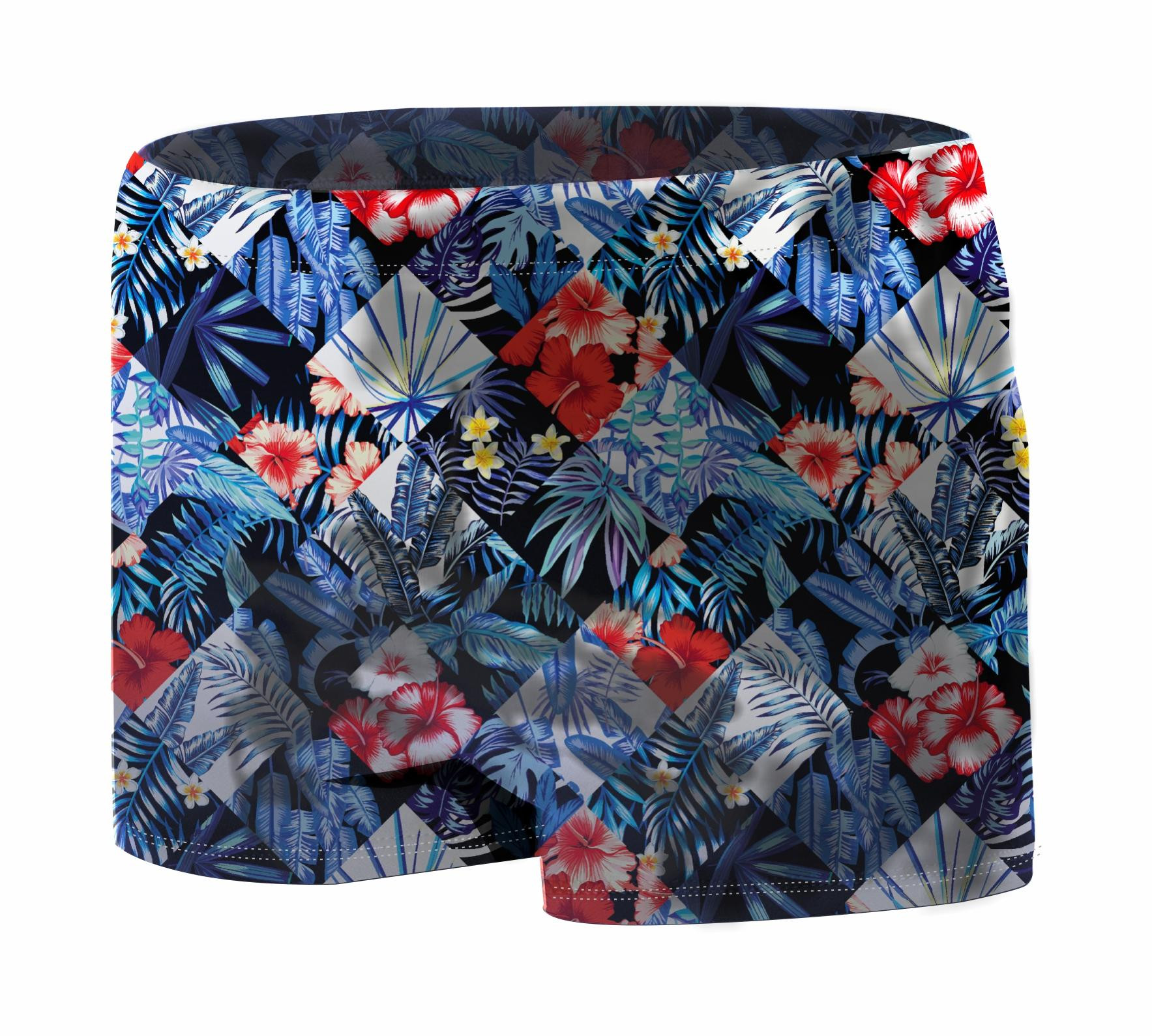 Boy's swim trunks - TROPICAL CHECK - sewing set