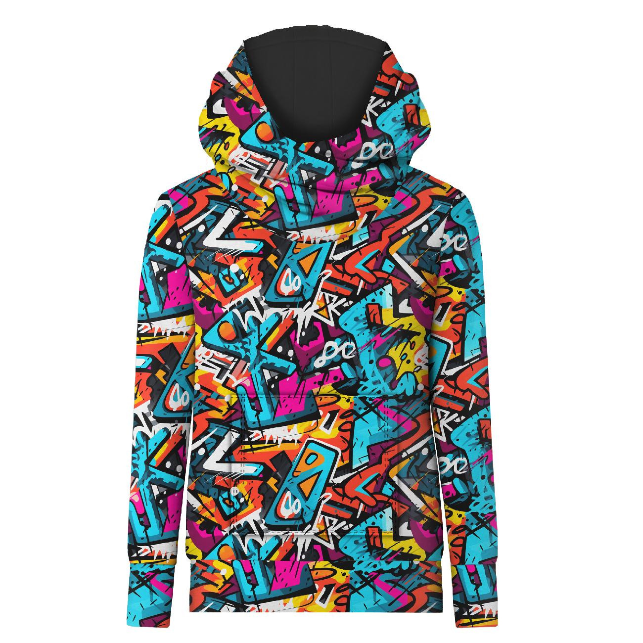 HYDROPHOBIC HOODIE UNISEX - COLORFUL GRAFFITI - sewing set