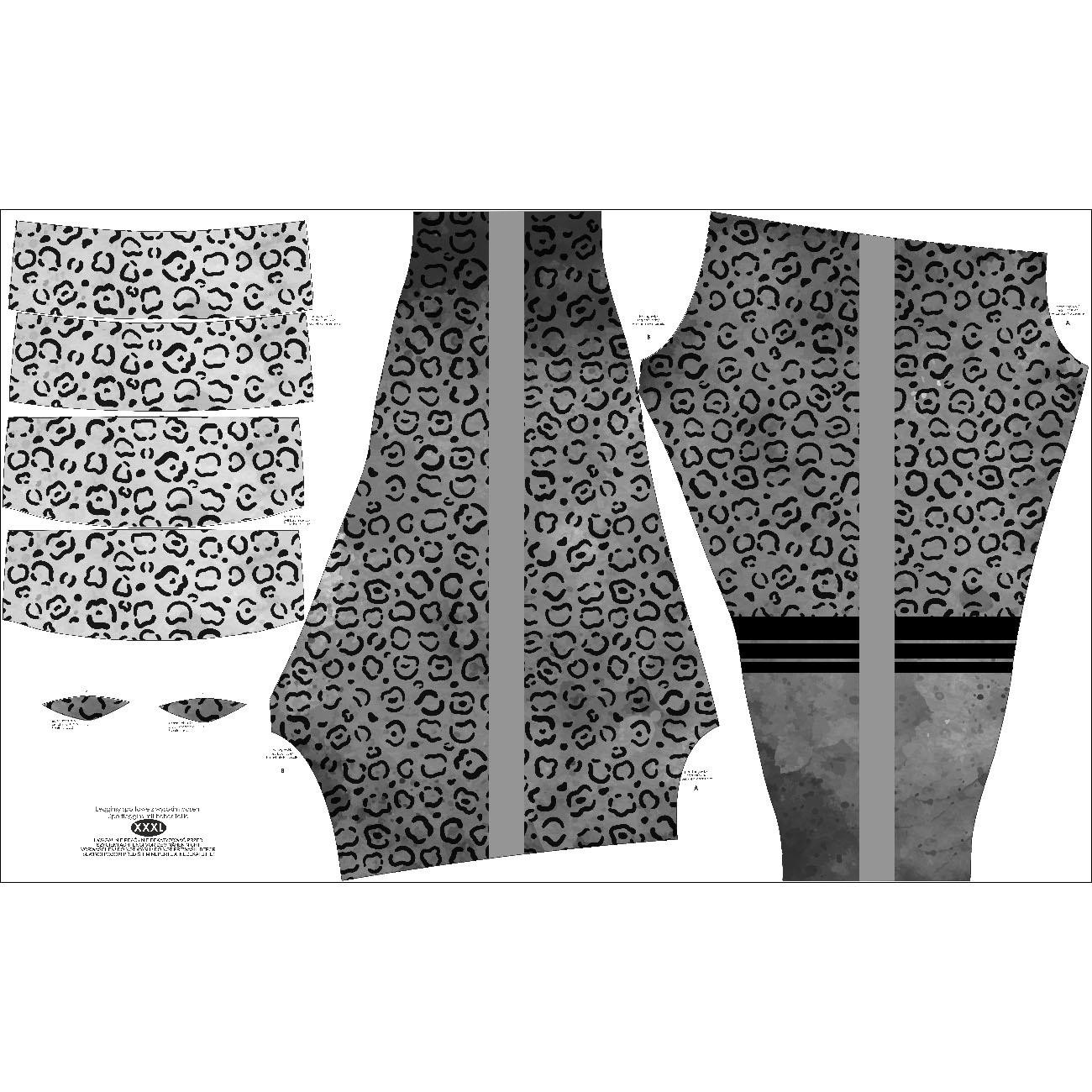 SPORTS LEGGINGS - GREY SPOTS - sewing set