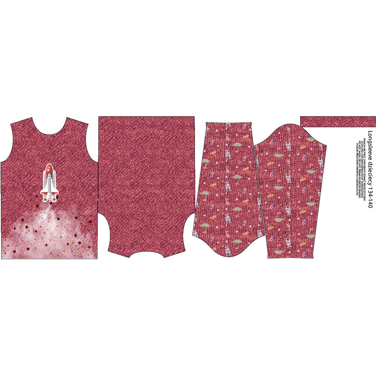 Longsleeve - SPACESHIP (SPACE EXPEDITION) / ACID WASH MAROON - sewing set