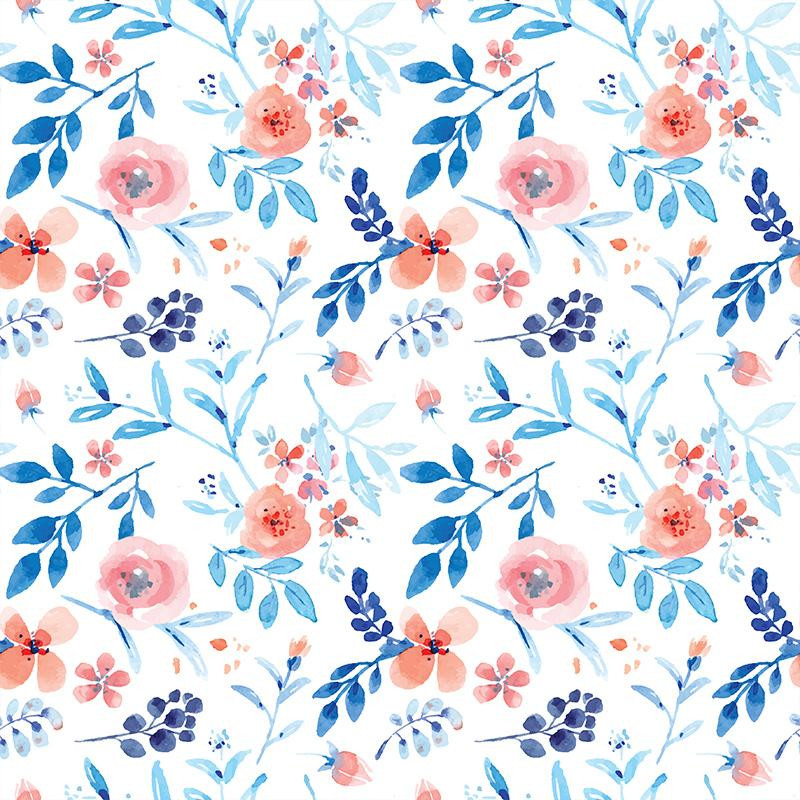 PAINTED PEONIES / white - Cotton woven fabric