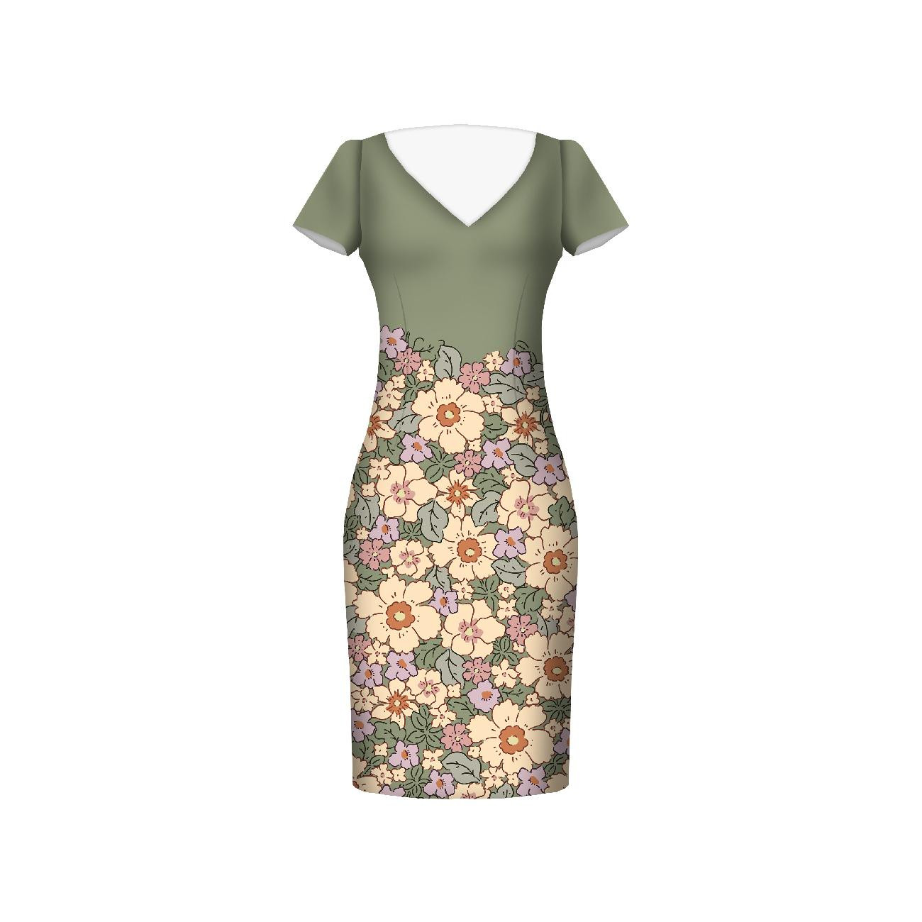 PASTEL FLOWERS PAT 2 - dress panel WE210