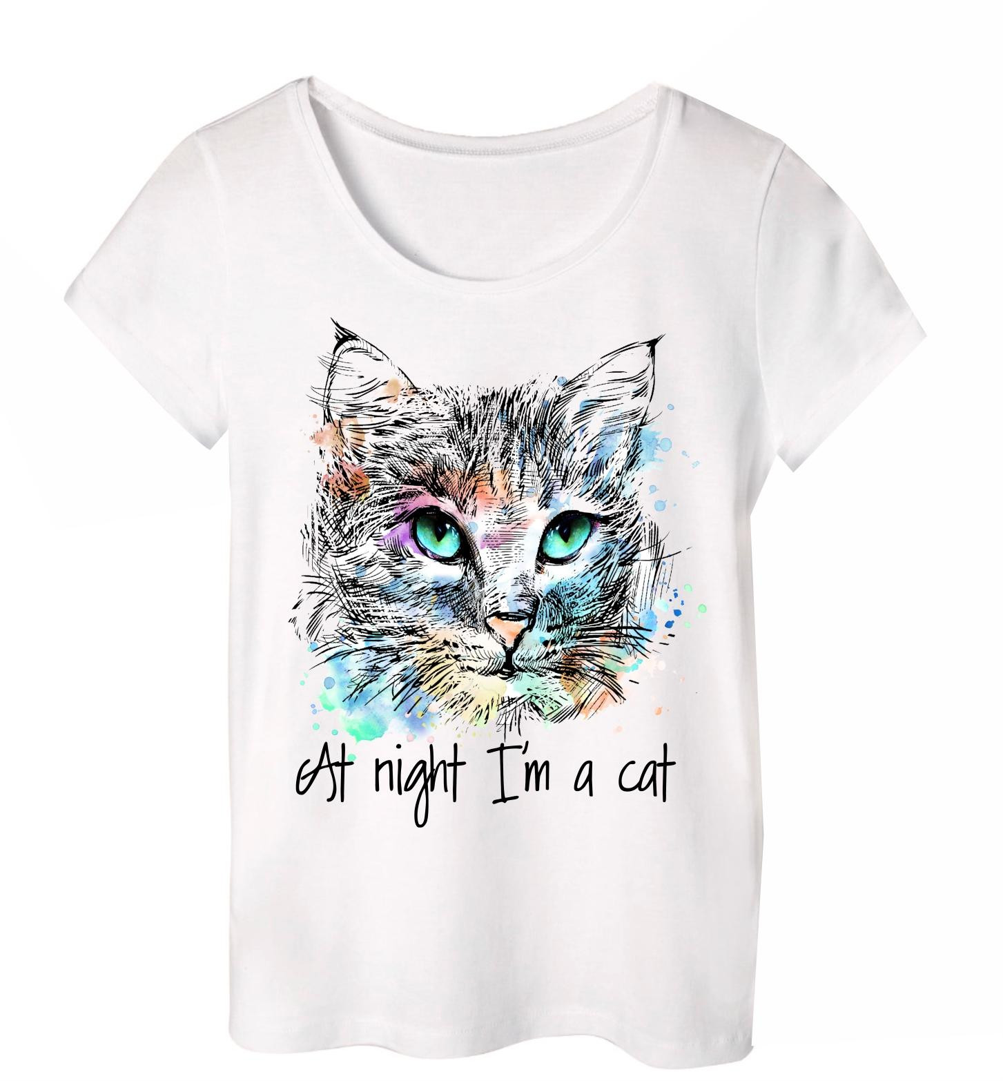 PAJAMAS-T-SHIRT "LINDA" -  CAT - sewing set