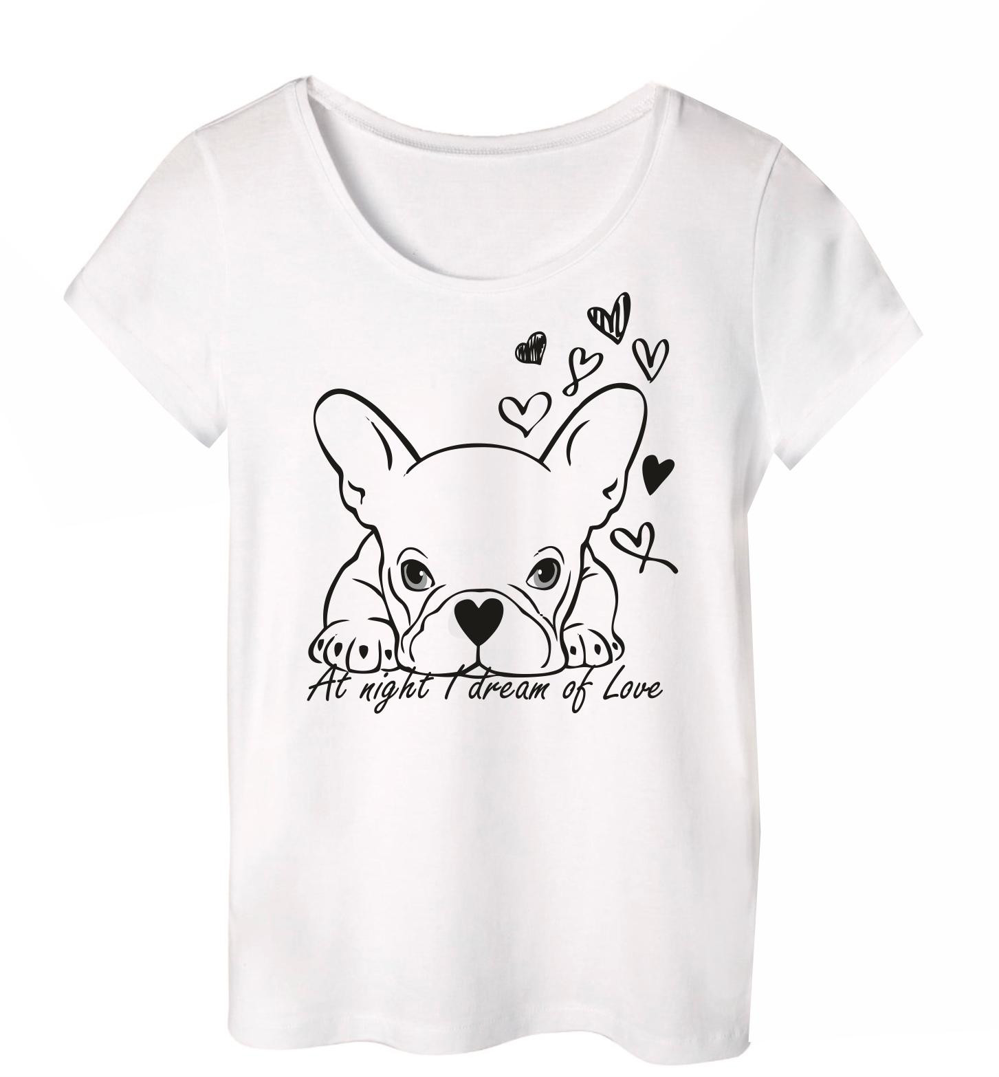 PAJAMAS-T-SHIRT "LINDA" -  DOG / contour - sewing set