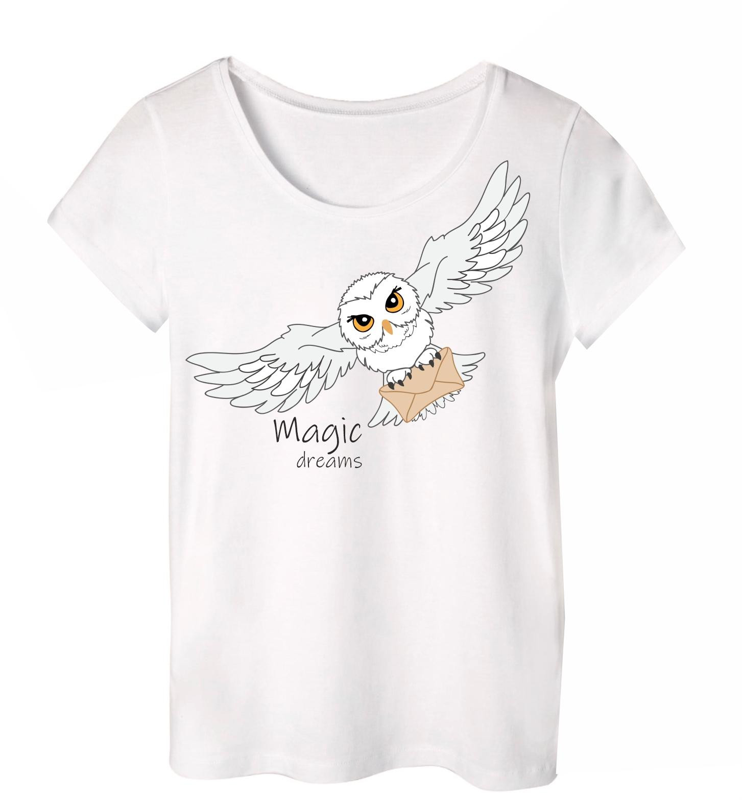 PAJAMAS-T-SHIRT "LINDA" -  OWL (MAGIC SCHOOL) - sewing set