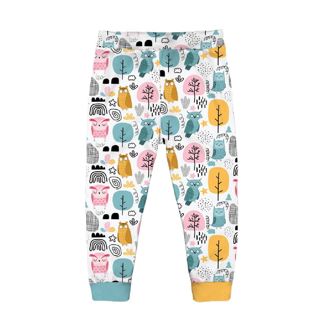 CHILDREN'S PAJAMAS " MIKI" - PAINTED OWLS - sewing set