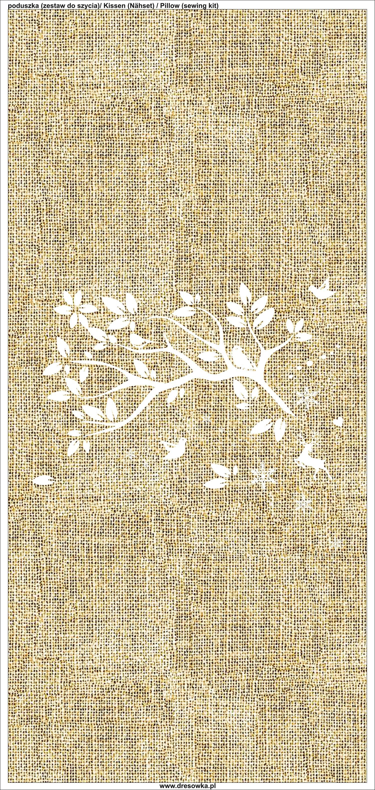 PILLOW 45x45 - TWIG / jute - sewing set
