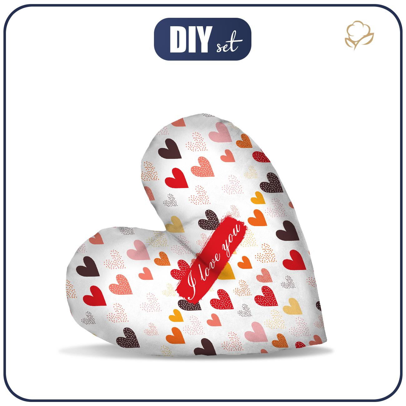 DECORATIVE PILLOW HEART - I LOVE YOU / HEARTS 