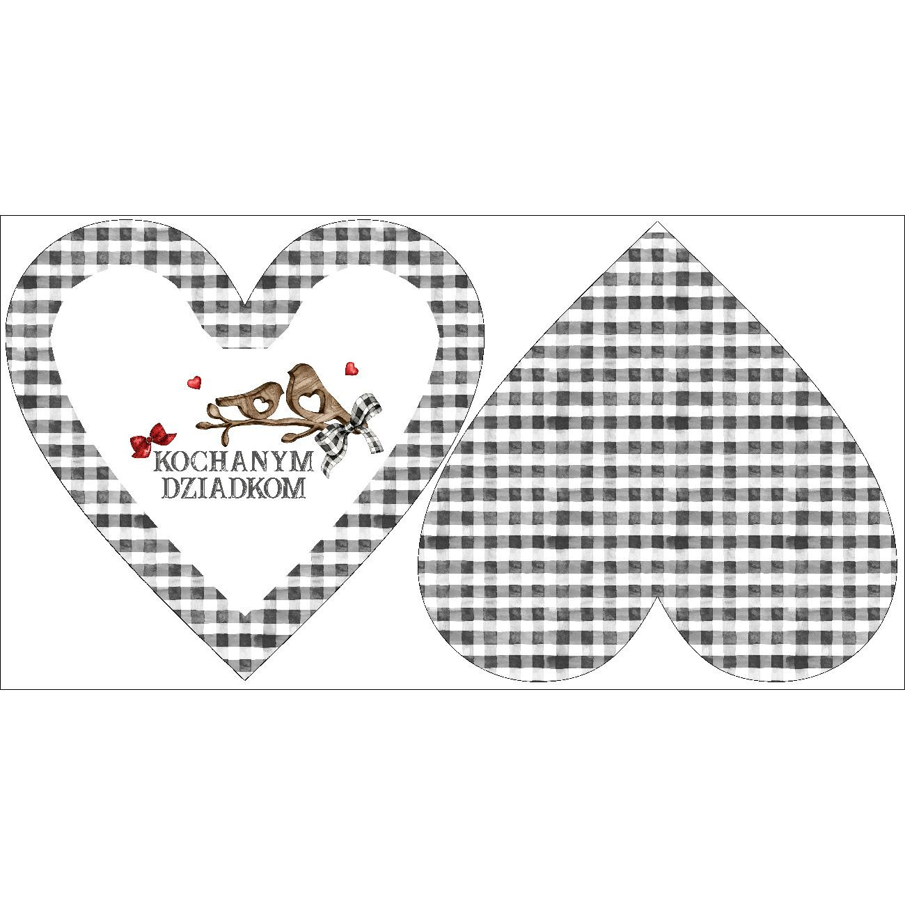 DECORATIVE PILLOW HEART - KOCHANYM DZIADKOM / MINI VICHY GRID