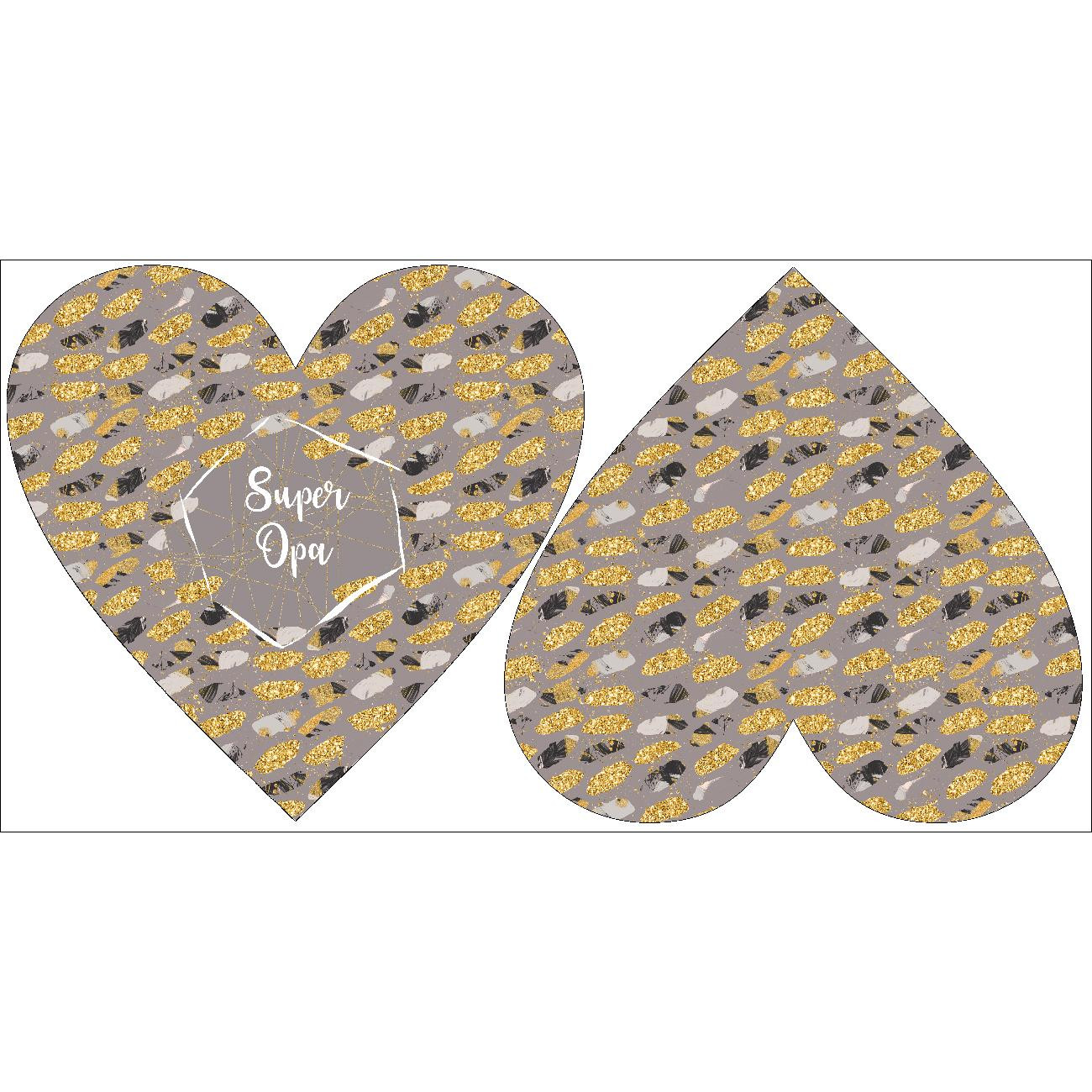DECORATIVE PILLOW HEART - Super Opa / FLOWER BOUQUET  pat. 6 (gold)