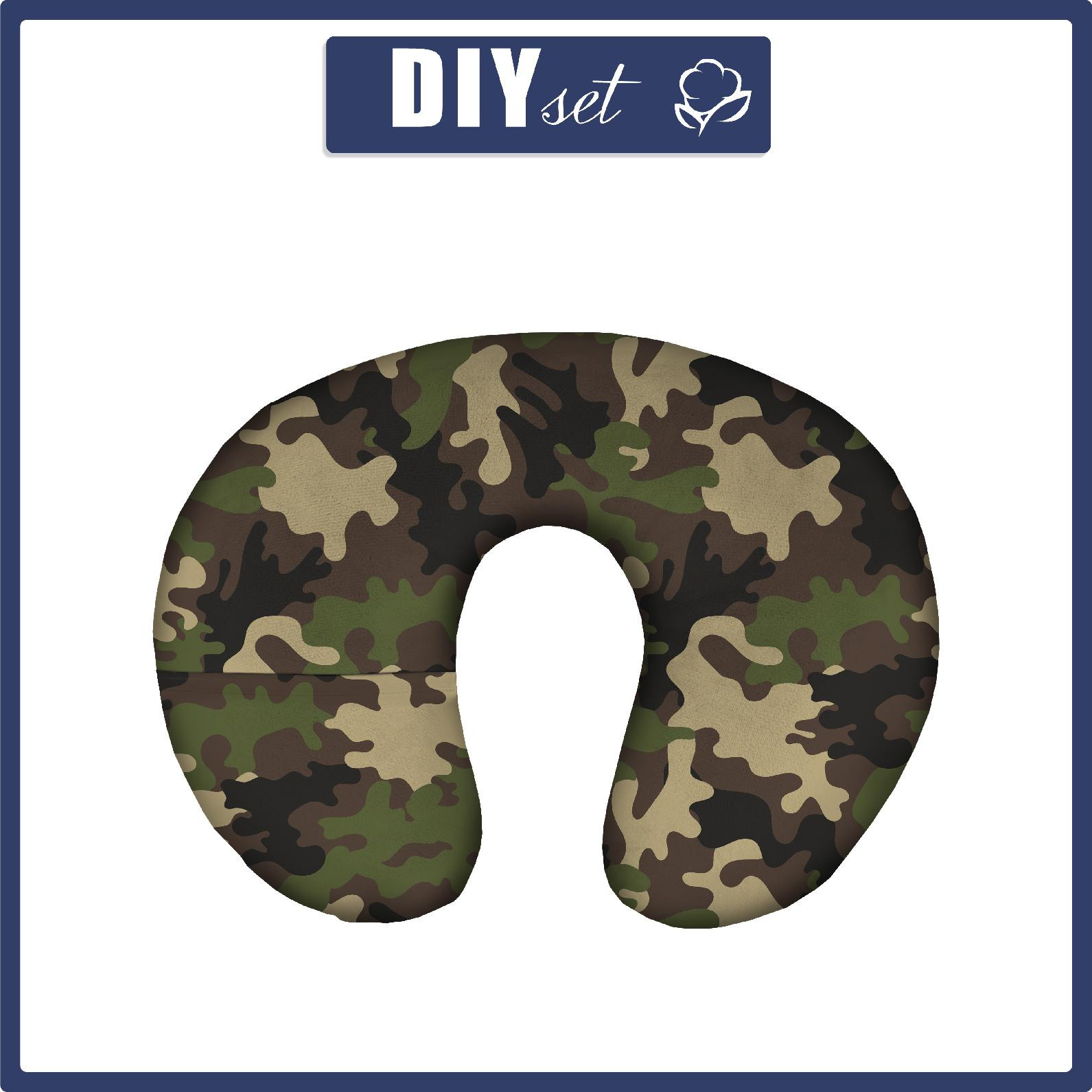 NECK PILLOW - CAMOUFLAGE OLIVE - sewing set