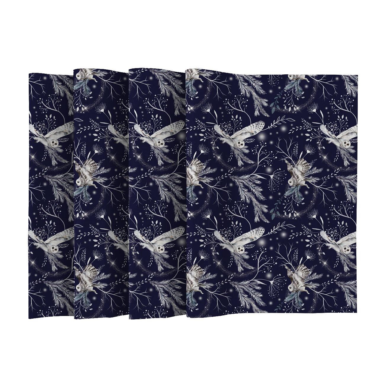 NAPKINS AND RUNNER - WINTER OWLS / dark blue (WINTER IN PARK) - sewing set