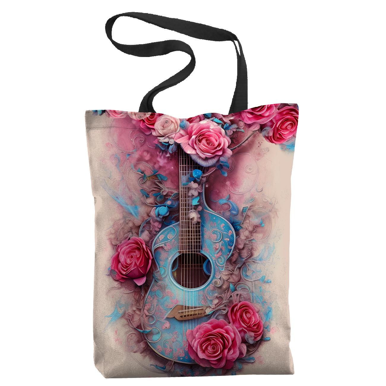 SHOPPER BAG - GUITAR WITH ROSES - sewing set