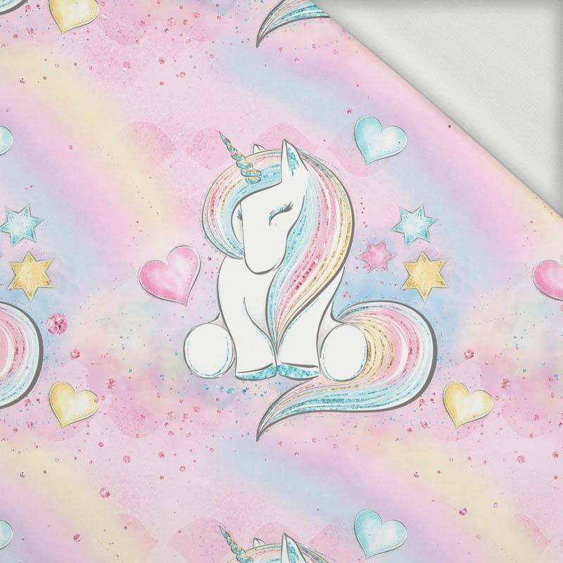 UNICORNS AND RAINBOW  pat. 2 (WONDERLAND) - looped knit fabric