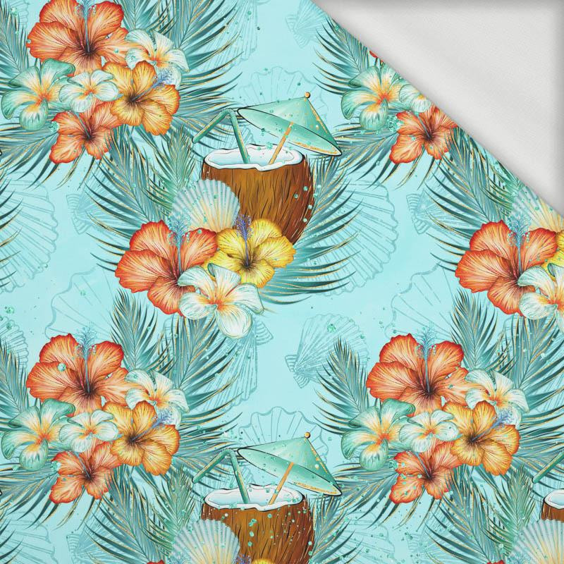 COCONUTS AND FLOWERS - looped knit fabric