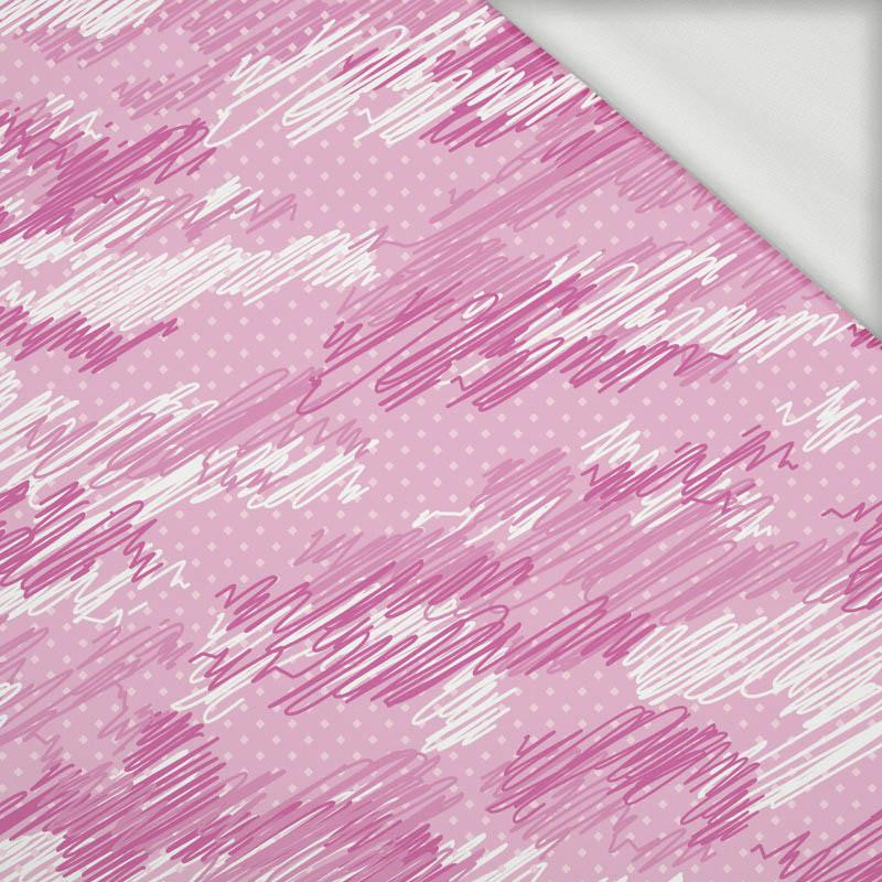 CAMOUFLAGE - scribble / fuchsia - looped knit fabric
