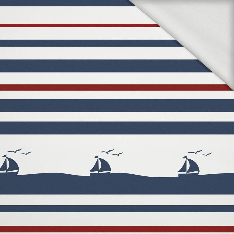 SHIPS / stripes (marine) - panel looped knit 