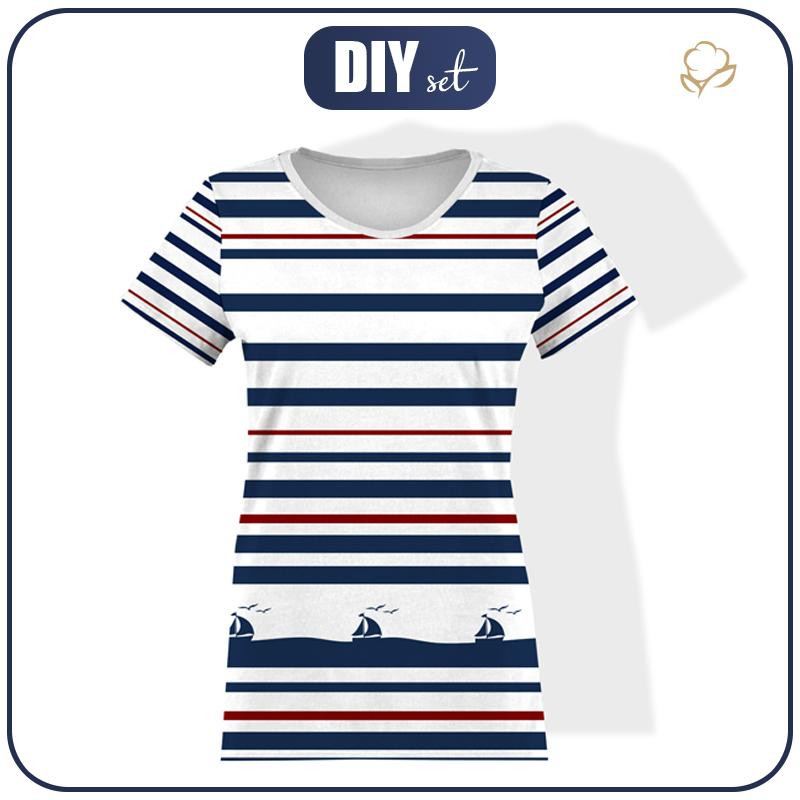 WOMEN’S T-SHIRT - SHIPS / stripes (marine) - single jersey