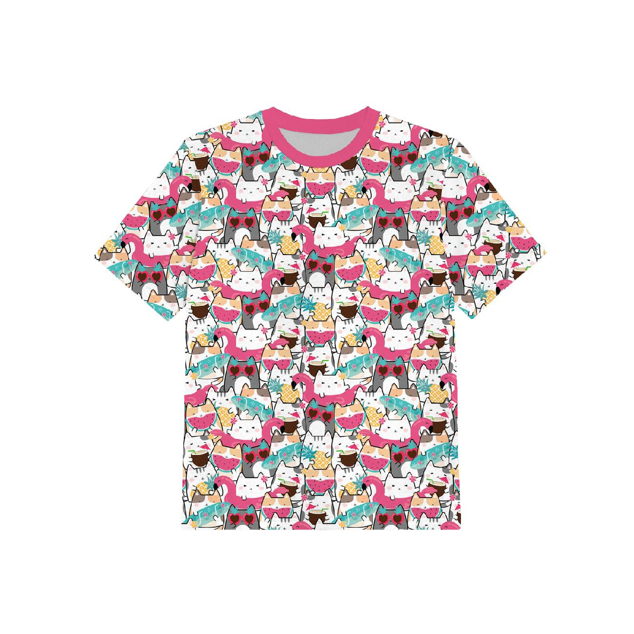 KID’S T-SHIRT - SUMMER CATS PAT. 1 - sewing set