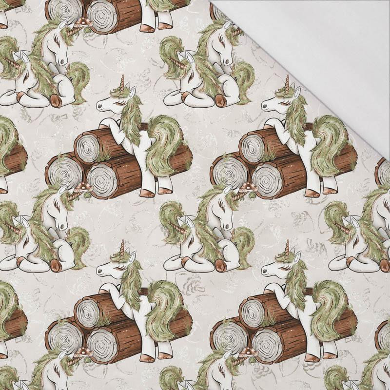 FOREST UNICORNS pat. 1 / beige - single jersey with elastane 