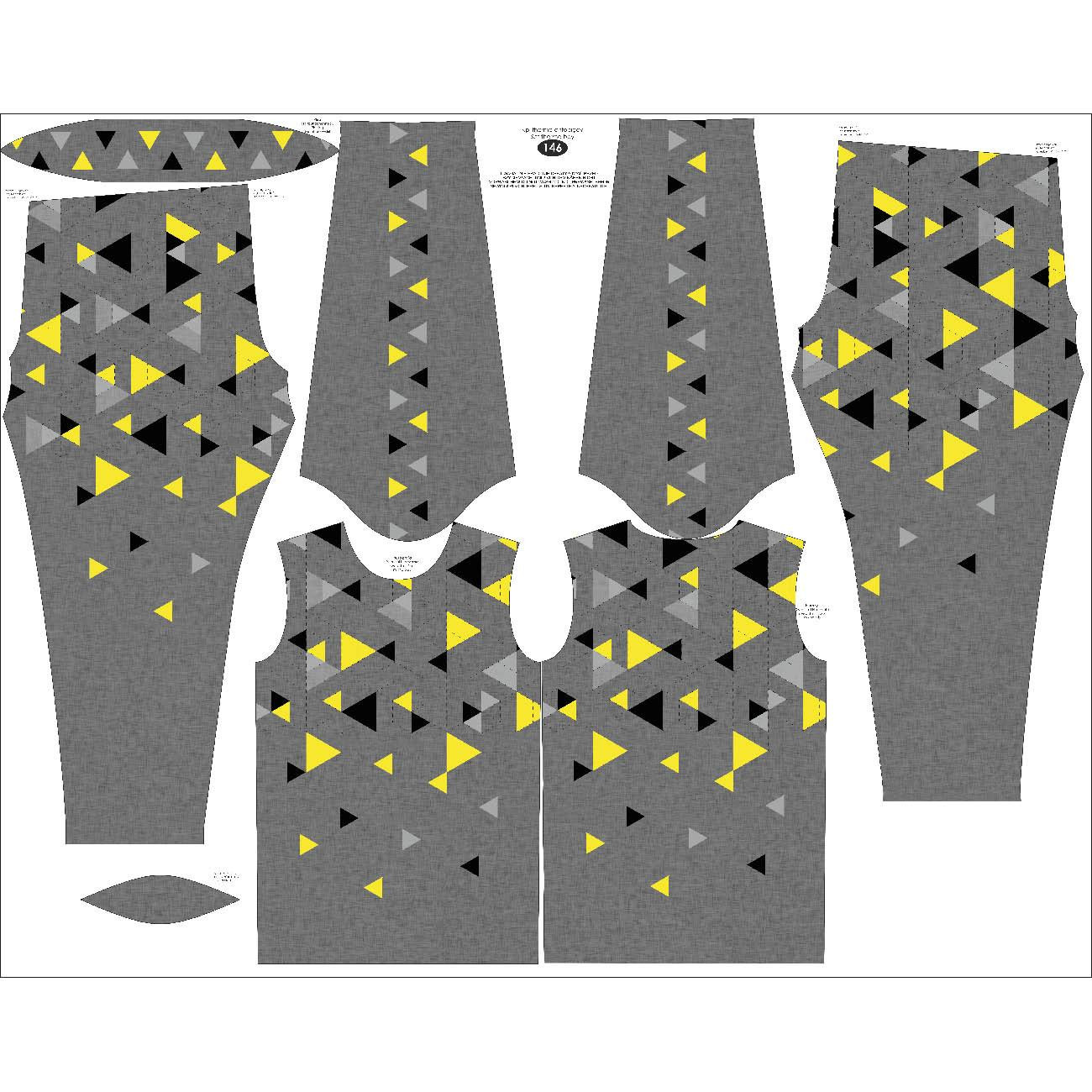 THERMO BOY'S SET (LUCAS) - GEOMETRIC TRIANGLES YELLOW 2 - sewing set