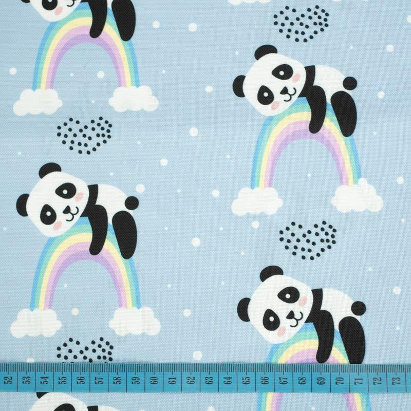 PANDA ON A RAINBOW - Waterproof woven fabric