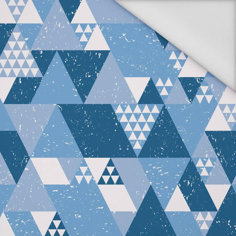 TRIANGLES / classic blue - Waterproof woven fabric