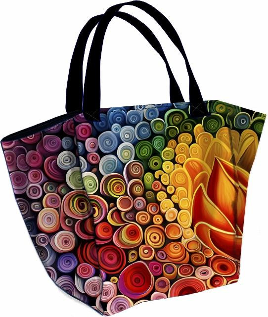 XL bag with in-bag pouch 2 in 1 - ABSTRACT CANVAS - sewing set
