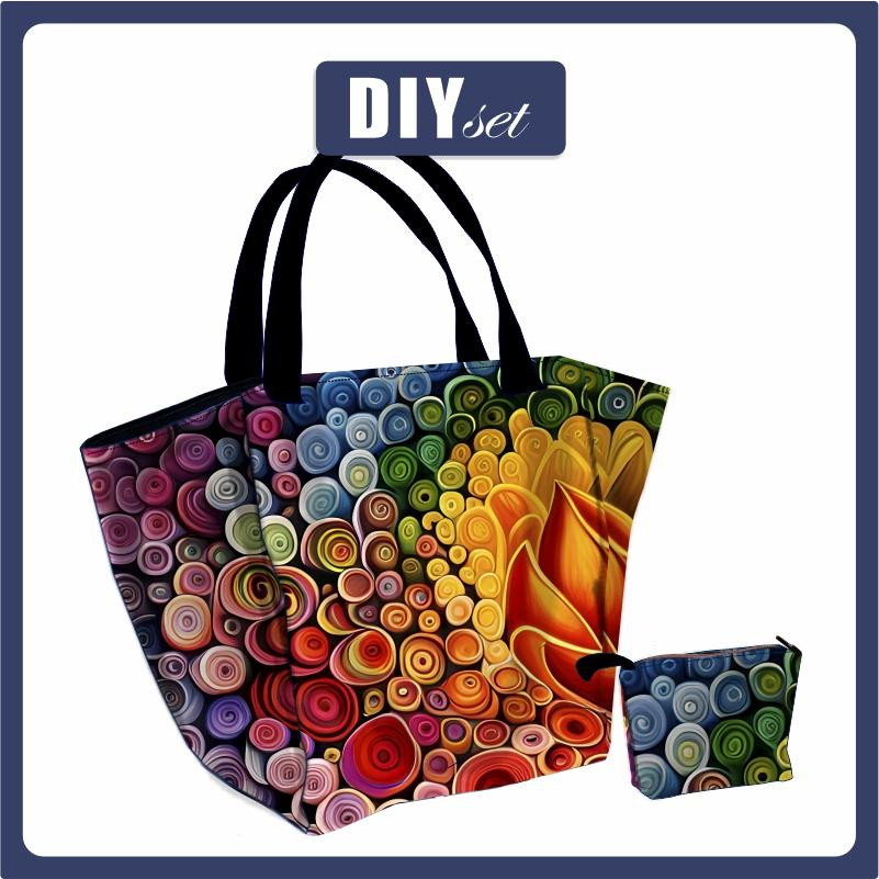 XL bag with in-bag pouch 2 in 1 - ABSTRACT CANVAS - sewing set