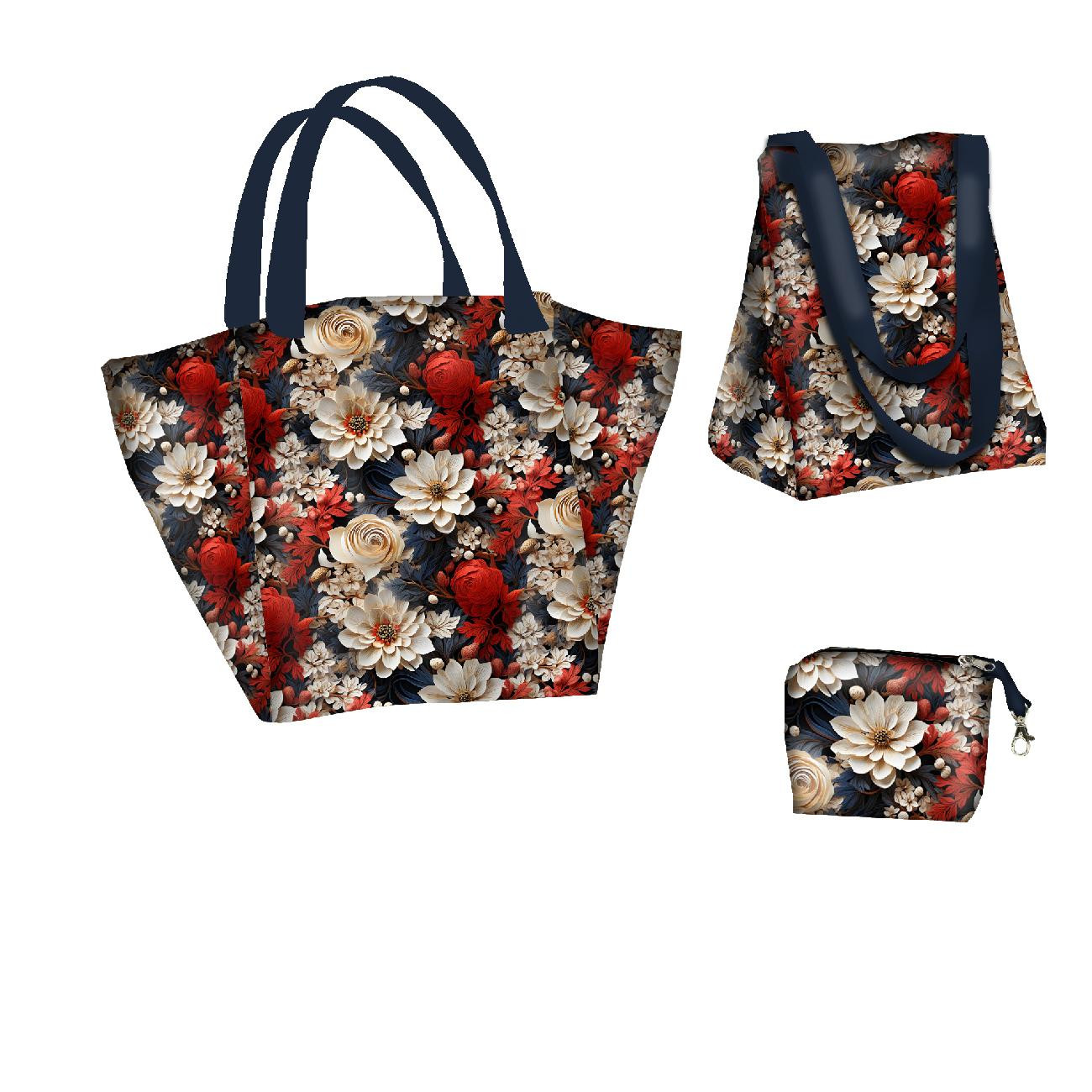 XL bag with in-bag pouch 2 in 1 - VIBRANT FLOWERS - sewing set