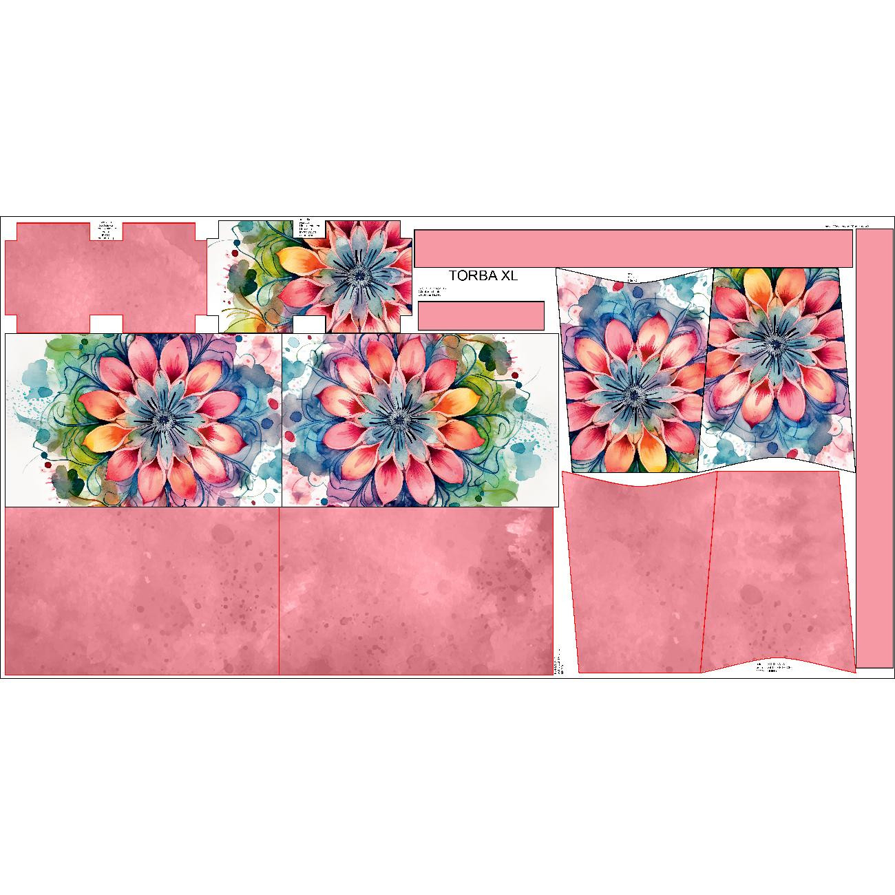 XL bag with in-bag pouch 2 in 1 - WATERCOLOR FLORAL PAT. 5 - sewing set