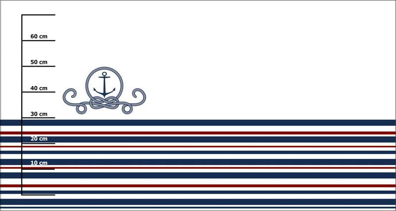 ANCHOR / stripes (marine) - panel Viscose jersey 