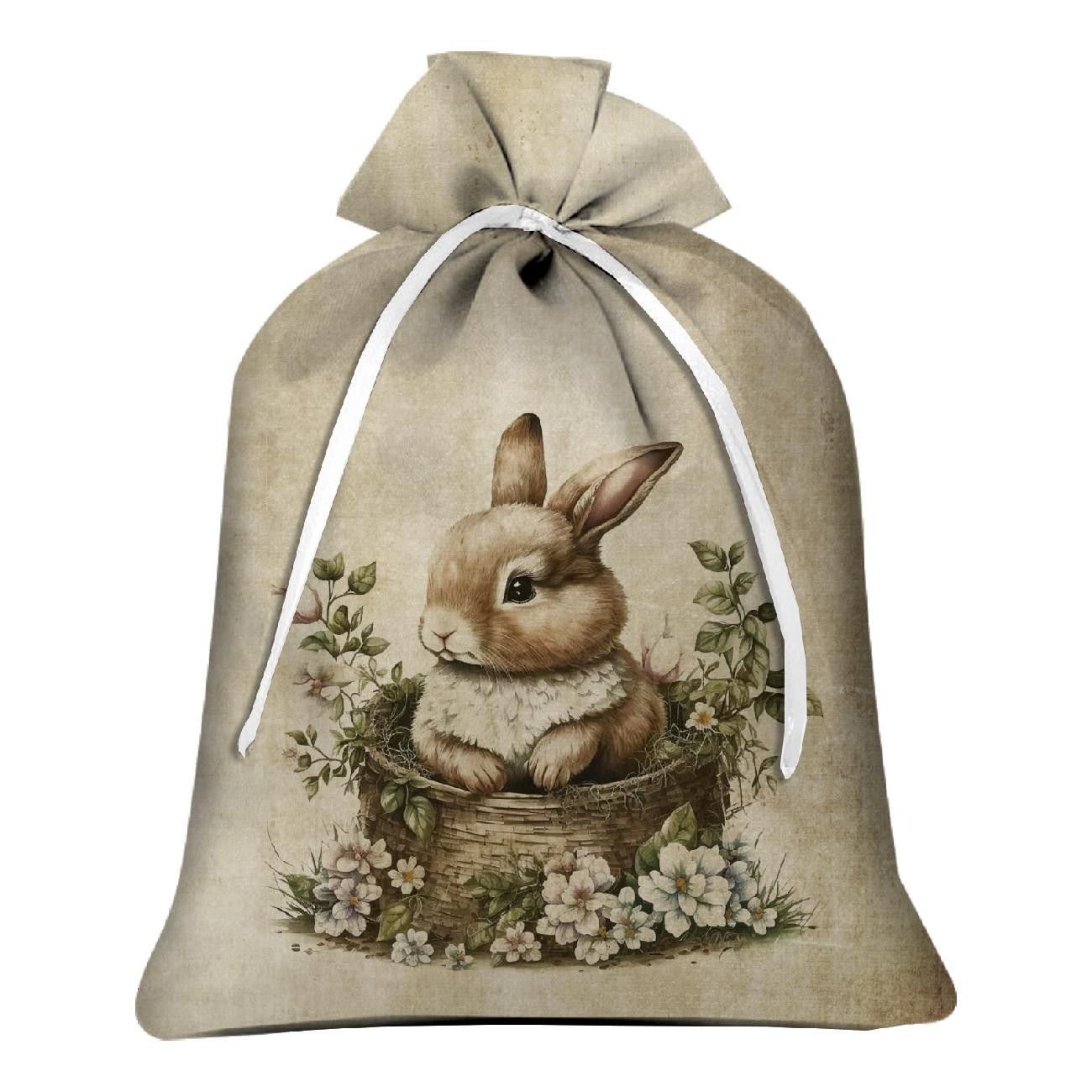 Gift pouches - BUNNIES IN BASKETS - sewing set