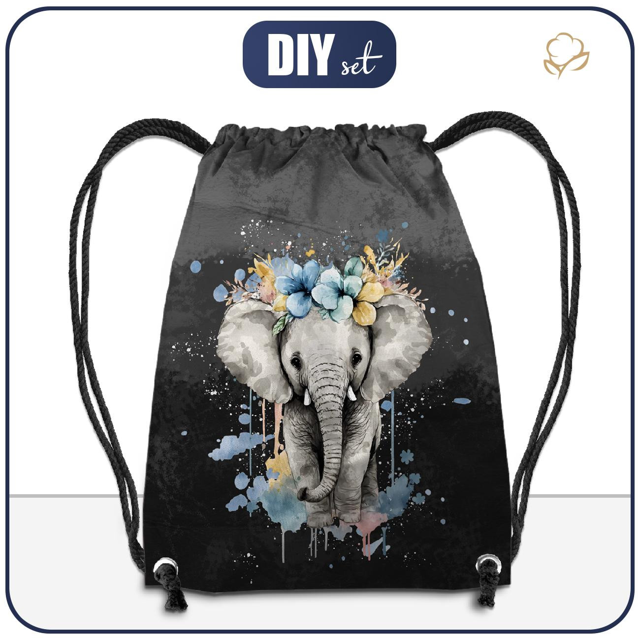 GYM BAG - BABY ELEPHANT - sewing set