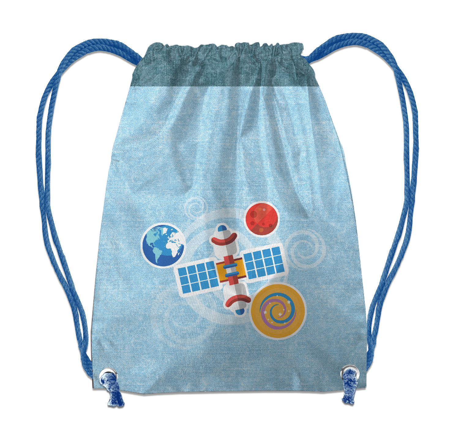GYM BAG - SATELLITE (SPACE EXPEDITION) / ACID WASH LIGHT BLUE - sewing set
