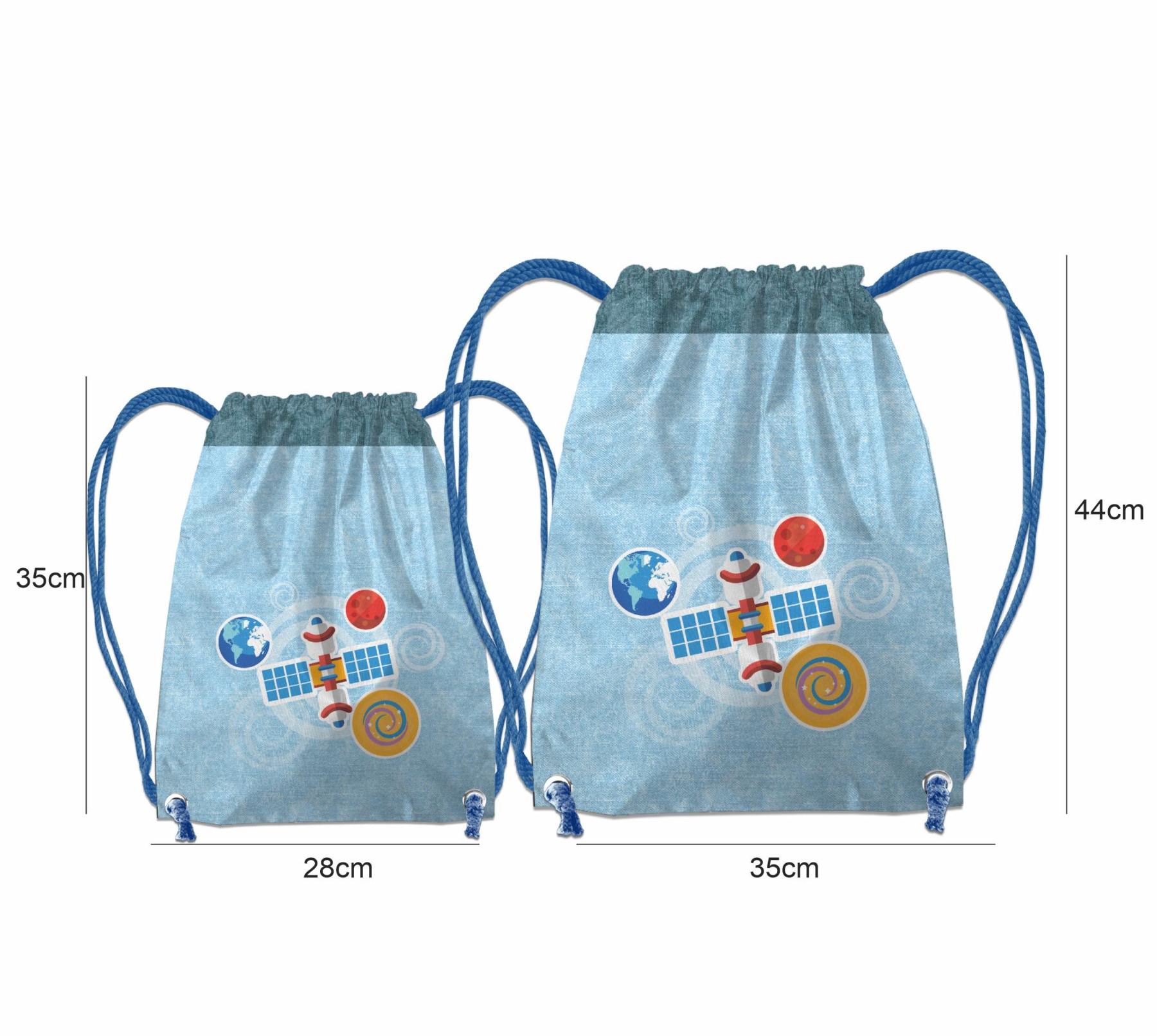 GYM BAG - SATELLITE (SPACE EXPEDITION) / ACID WASH LIGHT BLUE - sewing set