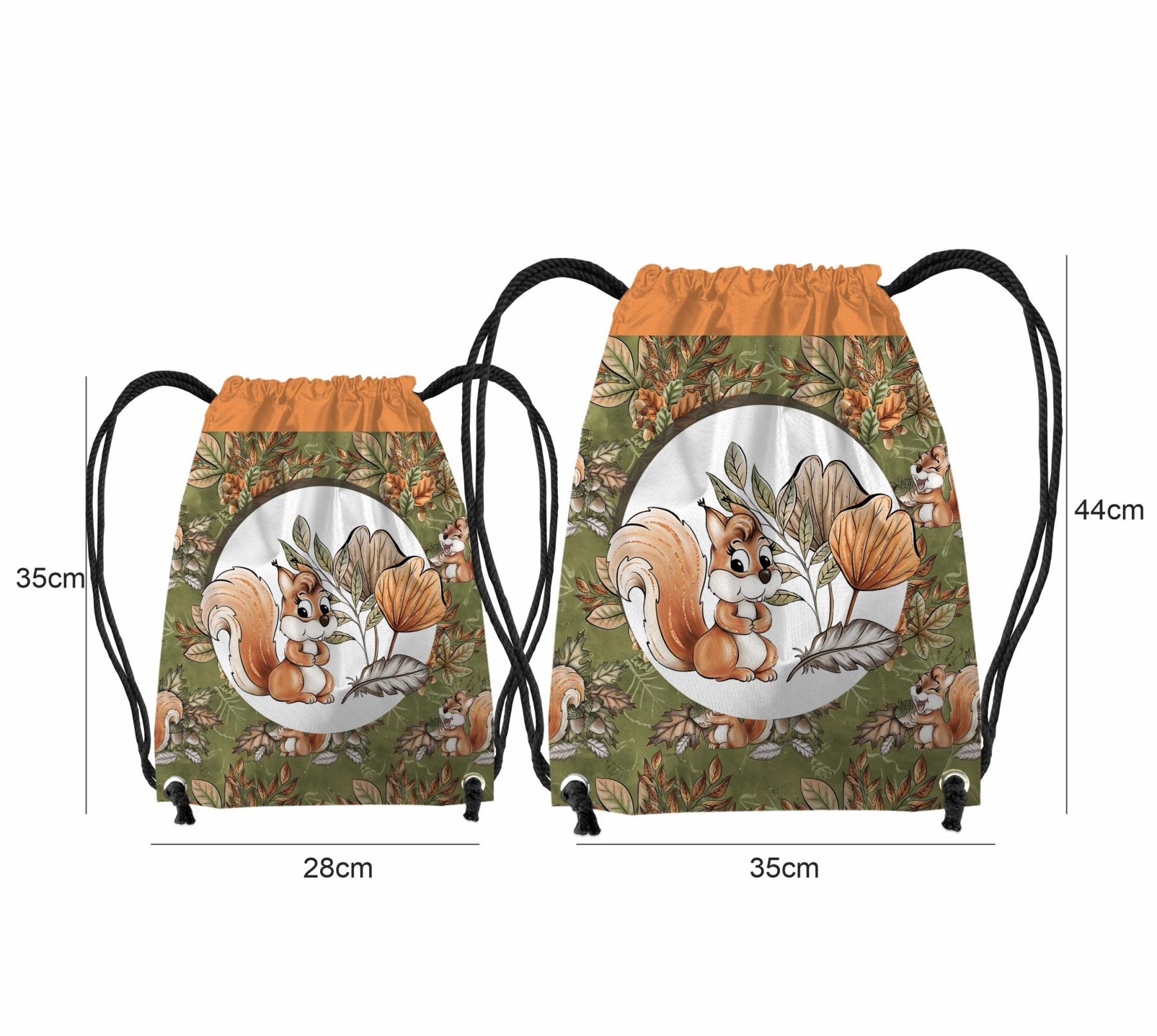 GYM BAG - HAPPY SQUIRRELS (AUTUMN IN THE FOREST) - sewing set