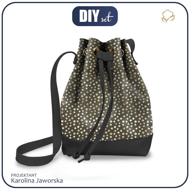 BUCKET BAG - GOLDEN DOTS / black