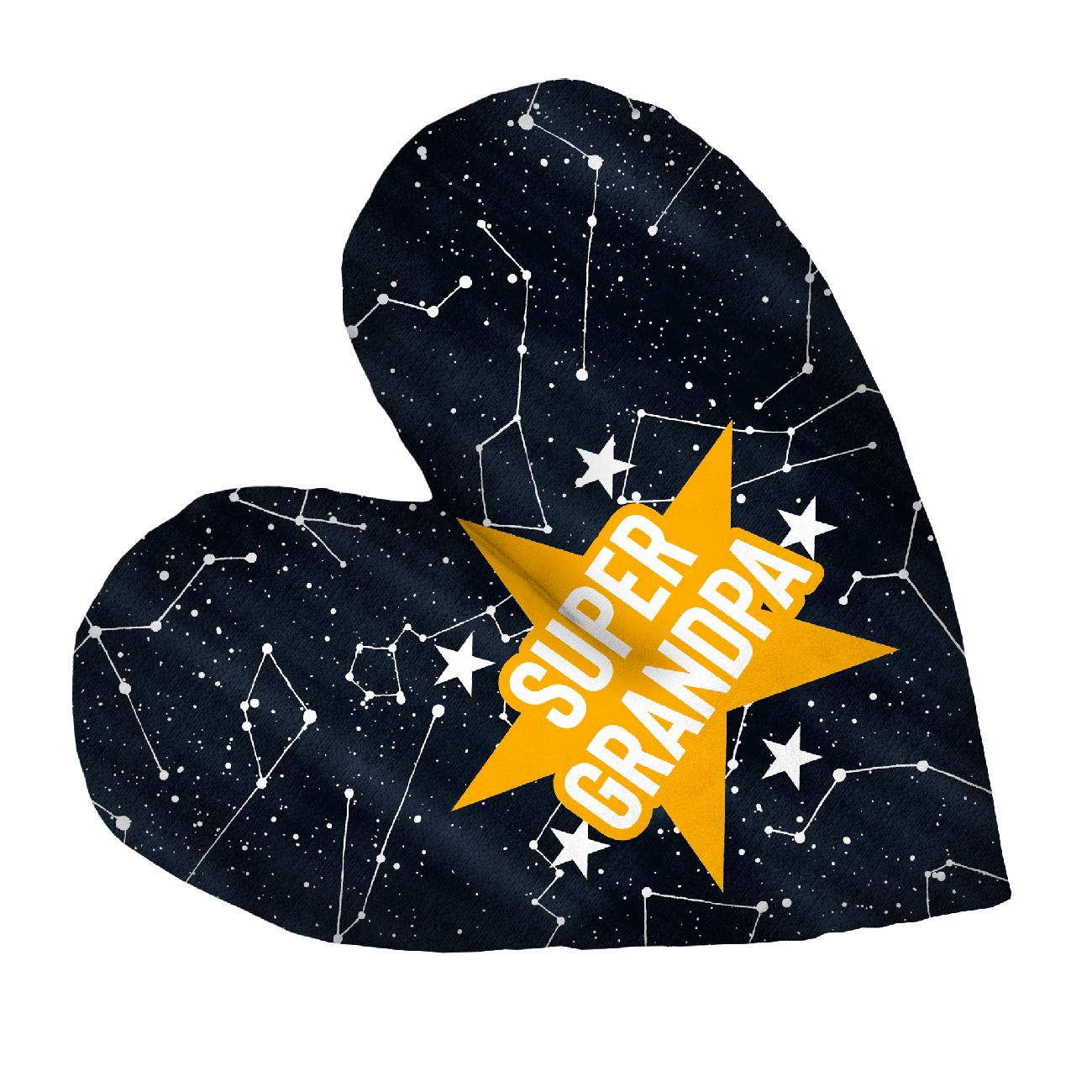 DECORATIVE PILLOW HEART - Super Grandpa / CONSTELLATIONS 