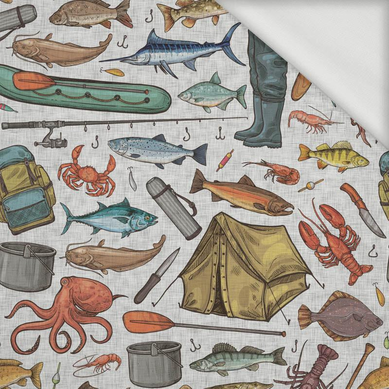 FISHING (HOBBIES AND JOBS) / acid - looped knit fabric