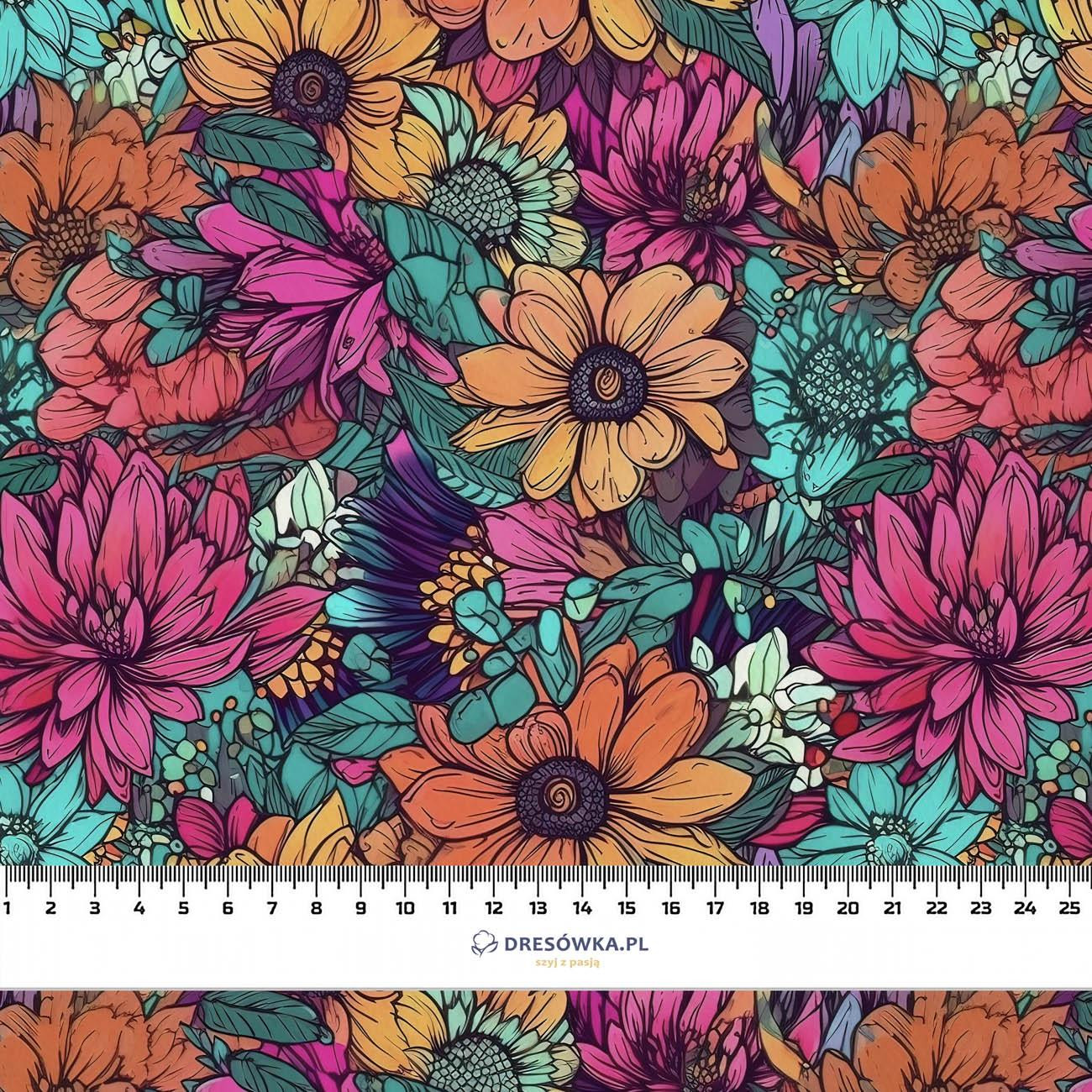 WATER-COLOR FLOWERS pat. 7 - Cotton woven fabric